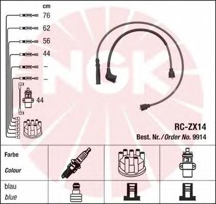 9914 NGK fios de alta voltagem, kit