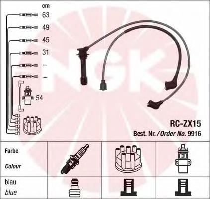 Fios de alta voltagem, kit 9916 NGK