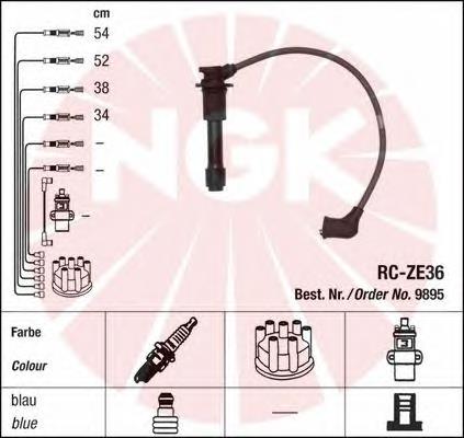 Fios de alta voltagem, kit 9895 NGK