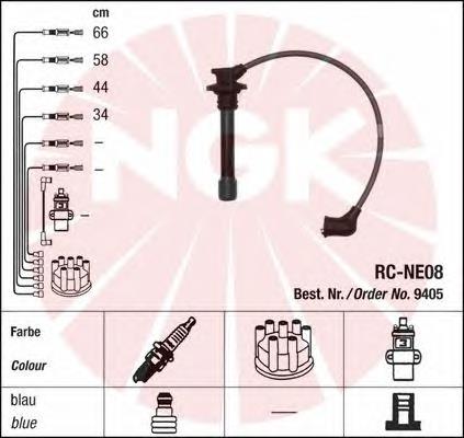 Fios de alta voltagem, kit 9405 NGK