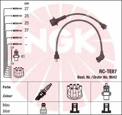 9643 NGK fios de alta voltagem, kit