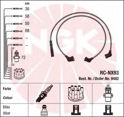 9482 NGK fios de alta voltagem, kit