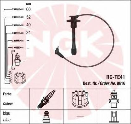 9616 NGK fios de alta voltagem, kit