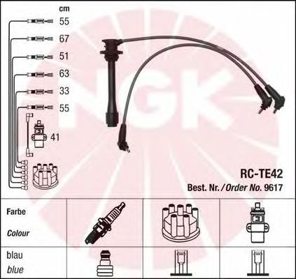 Fios de alta voltagem, kit 9617 NGK