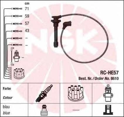 8610 NGK fios de alta voltagem, kit