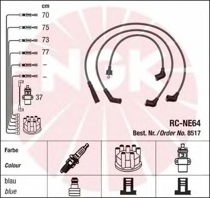 8517 NGK fios de alta voltagem, kit