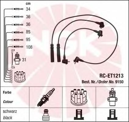 Fios de alta voltagem, kit 9150 NGK