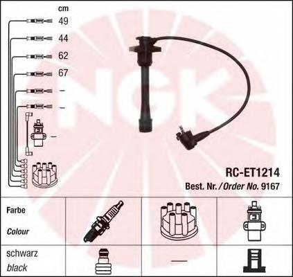 9167 NGK fios de alta voltagem, kit