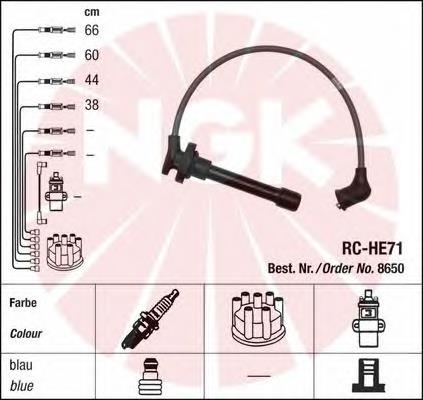 8650 NGK fios de alta voltagem, kit