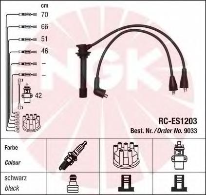 9033 NGK fios de alta voltagem, kit