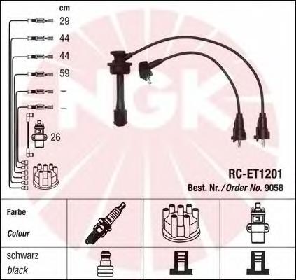 9058 NGK fios de alta voltagem, kit