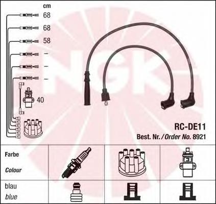 Fios de alta voltagem, kit 8921 NGK