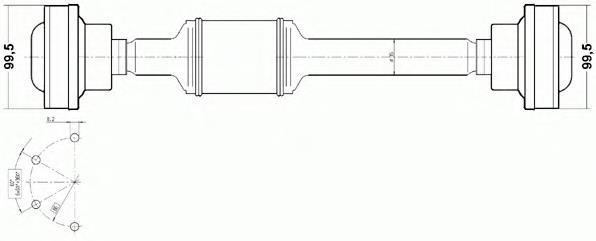 Junta universal até o eixo dianteiro para Volkswagen Sharan (7M8, 7M9, 7M6)