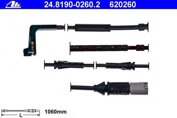 24819002602 ATE sensor dianteiro de desgaste das sapatas do freio