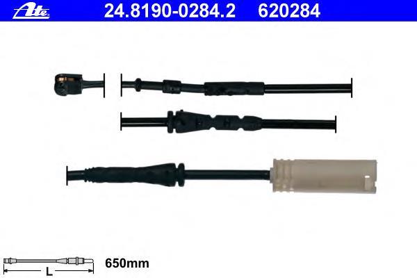 24819002842 ATE sensor dianteiro de desgaste das sapatas do freio