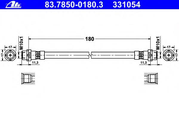 83785001803 ATE mangueira do freio traseira
