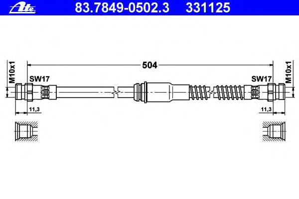83784905023 ATE mangueira do freio dianteira