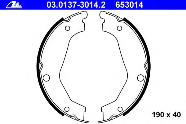03.0137-3014.2 ATE sapatas do freio de estacionamento