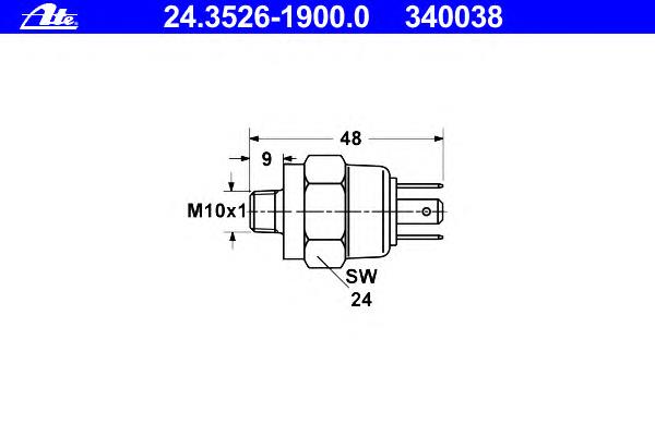 24.3526-1900.0 ATE sensor de ativação do sinal de parada