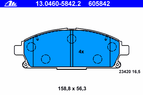 13046058422 ATE sapatas do freio dianteiras de disco