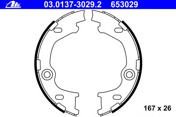 03.0137-3029.2 ATE sapatas do freio de estacionamento