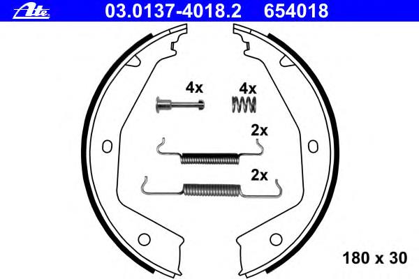 03.0137-4018.2 ATE sapatas do freio de estacionamento