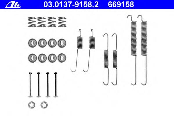 03.0137-9158.2 ATE kit de montagem das sapatas traseiras de tambor