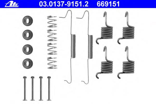 03.0137-9151.2 ATE sapatas do freio traseiras de tambor