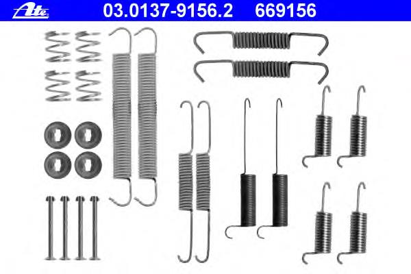 03.0137-9156.2 ATE kit de montagem das sapatas traseiras de tambor