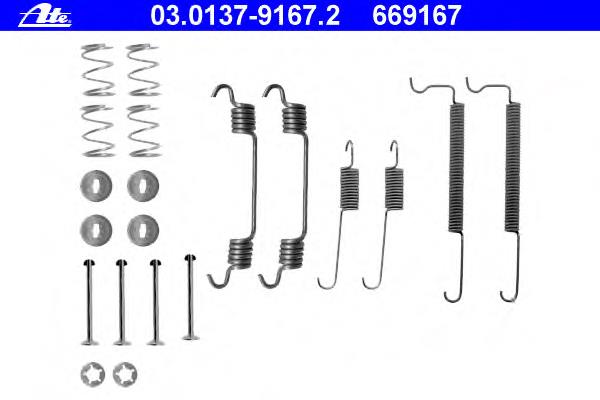 03013791672 ATE kit de montagem das sapatas traseiras de tambor
