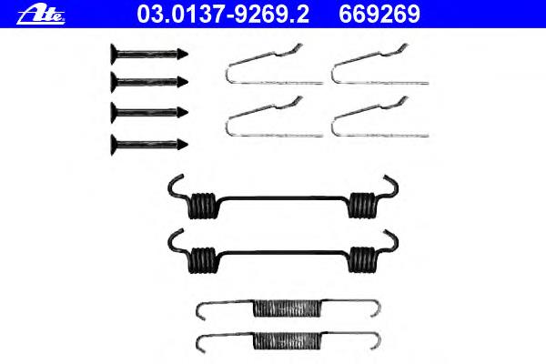 03.0137-9269.2 ATE kit de montagem das sapatas traseiras de tambor