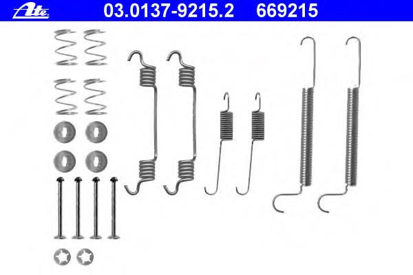 03.0137-9215.2 ATE kit de montagem das sapatas traseiras de tambor