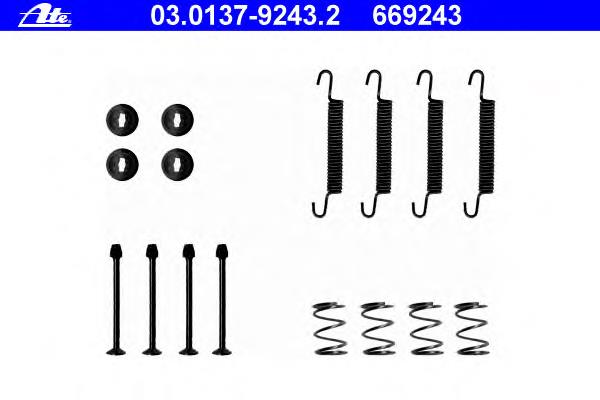 03.0137-9243.2 ATE kit de montagem das sapatas traseiras de tambor