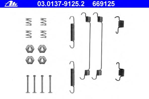 03013791252 ATE kit de montagem das sapatas traseiras de tambor