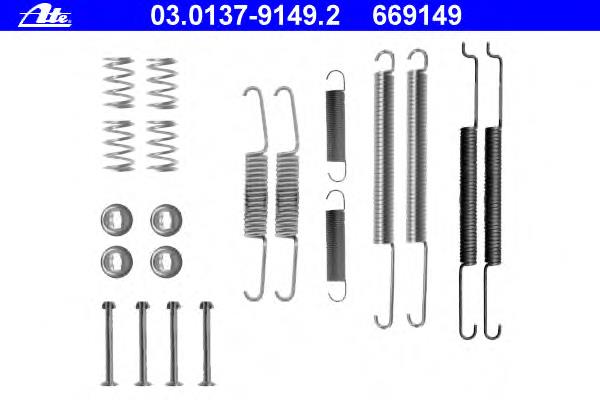 03.0137-9149.2 ATE kit de montagem das sapatas traseiras de tambor