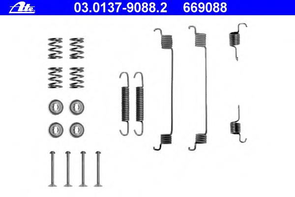 03.0137-9088.2 ATE kit de montagem das sapatas traseiras de tambor