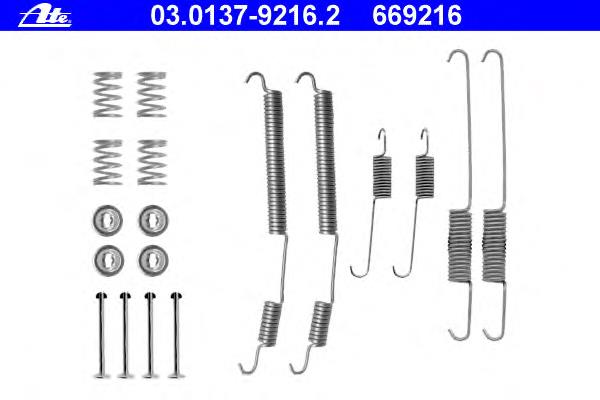 03.0137-9216.2 ATE kit de montagem das sapatas traseiras de tambor
