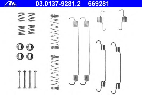 Kit de montagem das sapatas traseiras de tambor para Citroen C4 