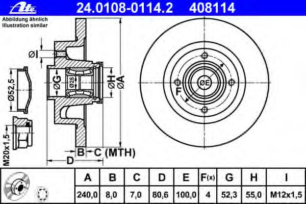 Disco do freio traseiro Alfa Romeo 33 905