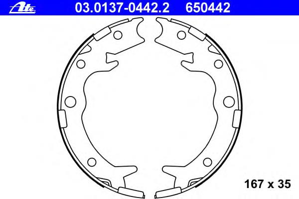 03.0137-0442.2 ATE sapatas do freio de estacionamento