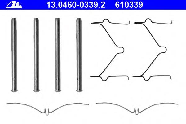 13.0460-0339.2 ATE kit de molas de fixação de sapatas de disco dianteiras