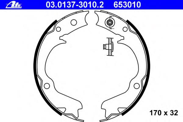 03.0137-3010.2 ATE sapatas do freio de estacionamento