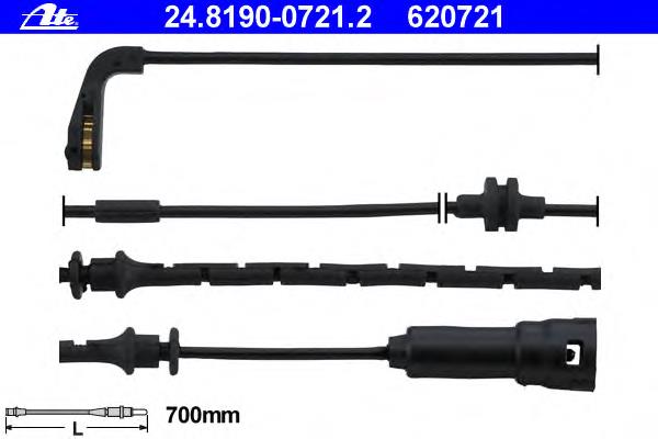 24.8190-0721.2 ATE sensor dianteiro de desgaste das sapatas do freio