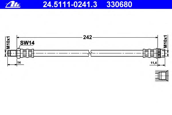 Mangueira do freio dianteira Renault 21 K48