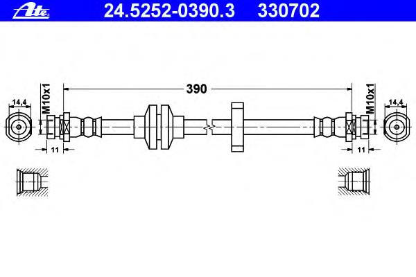 24525203903 ATE mangueira do freio dianteira