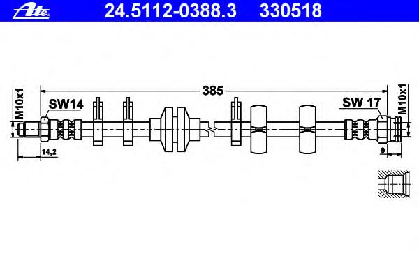 24.5112-0388.3 ATE mangueira do freio dianteira