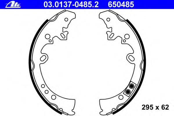 03.0137-0485.2 ATE sapatas do freio traseiras de tambor