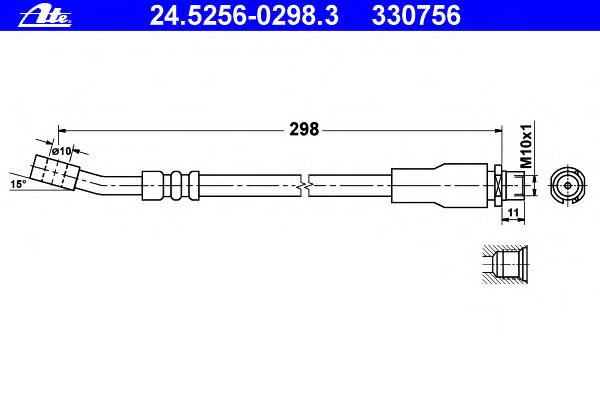 24.5256-0298.3 ATE mangueira do freio dianteira