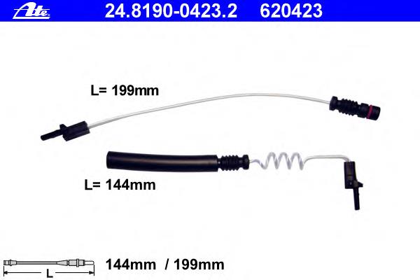 24.8190-0423.2 ATE sensor traseiro de desgaste das sapatas do freio