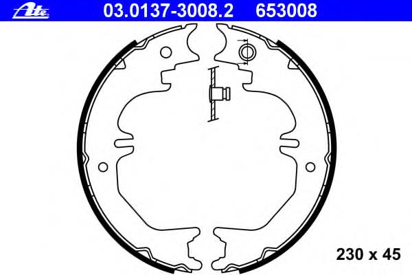 03.0137-3008.2 ATE sapatas do freio de estacionamento